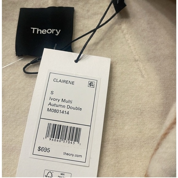 Theory Clairene Italian Wool Blend Open Jacket Ivory NWT Size Small - Picture 13 of 13
